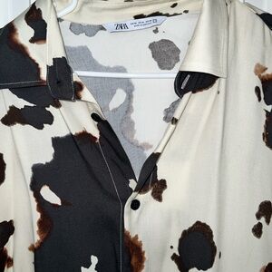 Zara Black and Brown Patterned Shirt - size XL